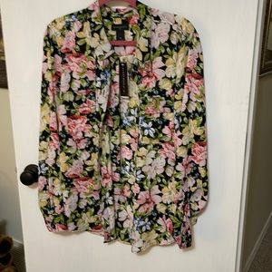Investments, floral, spring top